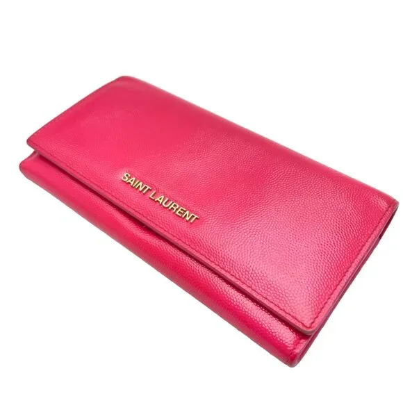 Yves Saint Laurent Pink caviar Leather Bi-fold Long Wallet - Picture 7 of 15
